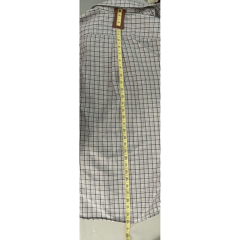 Banana Republic Mens Button Up Long Sleeved Shirt Sz XL Red Check Slim Non Iron
